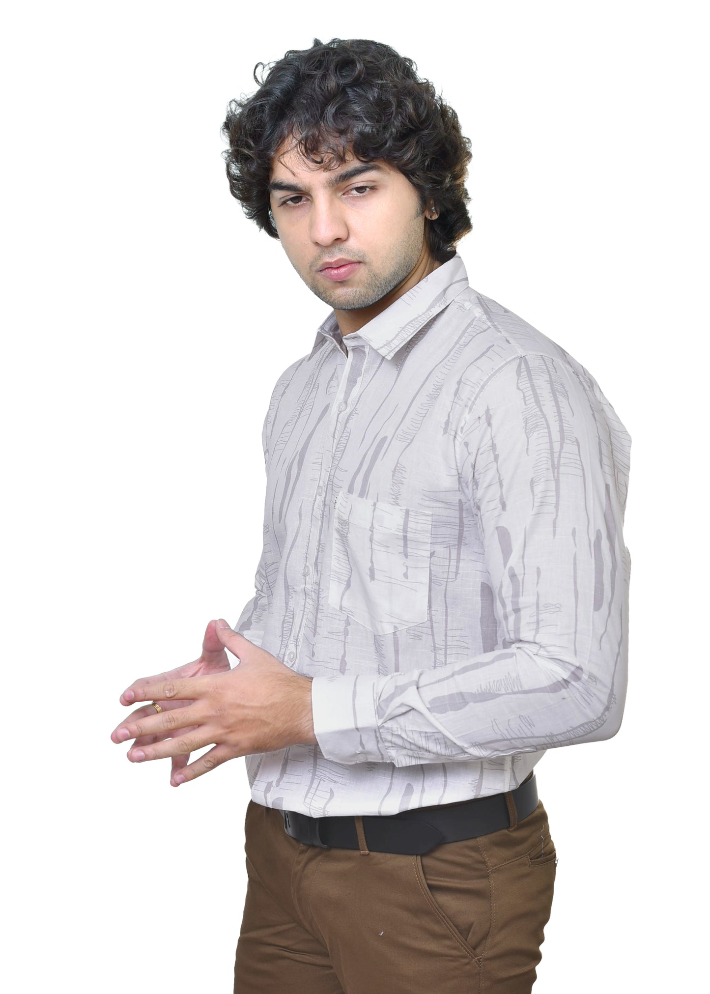 Linen Print Eco-Friendly Fabric - Sustainable Cotton Blend