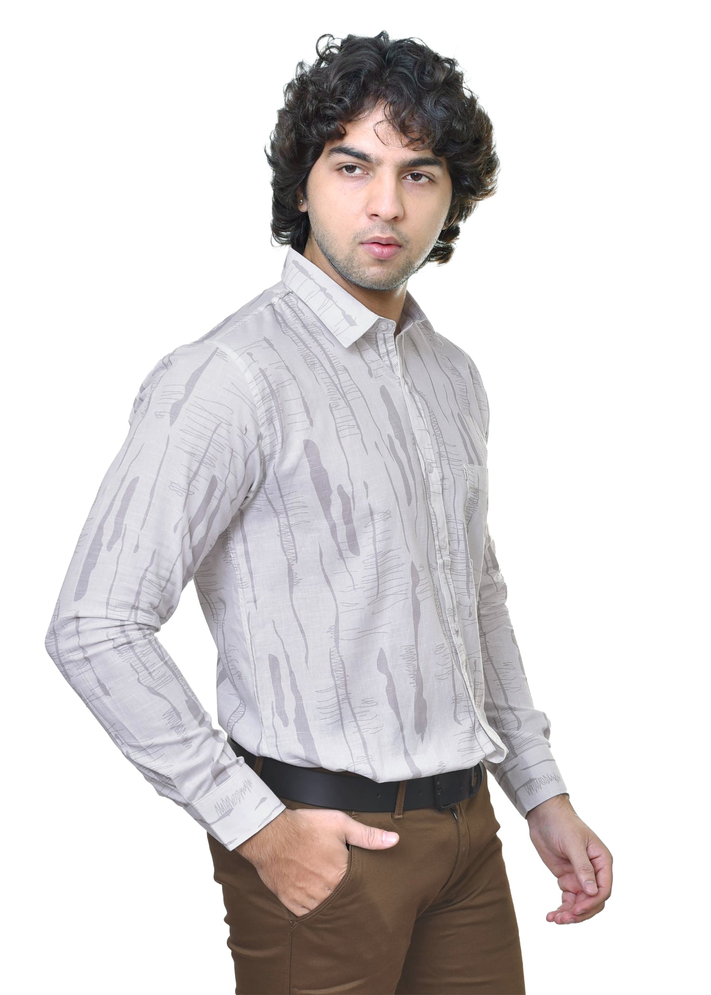 Linen Print Eco-Friendly Fabric - Sustainable Cotton Blend