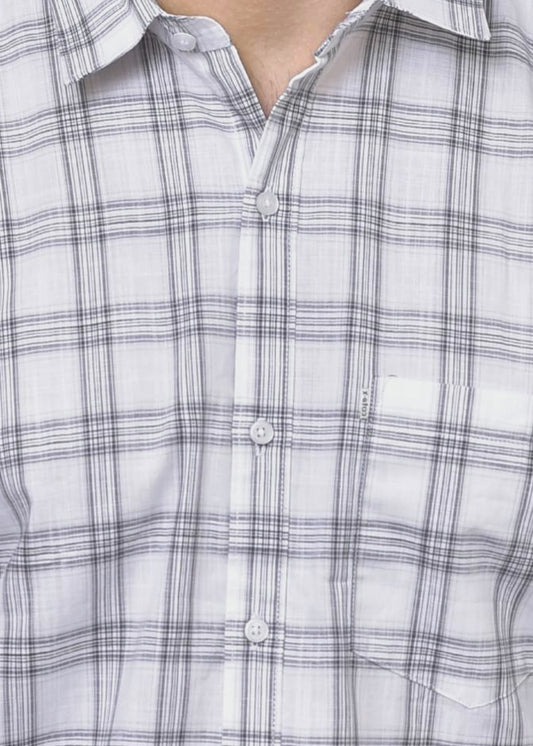 Men's Amsler Slub Premium Cotton Checks Shirt - Yarn Dyed Formal Wear