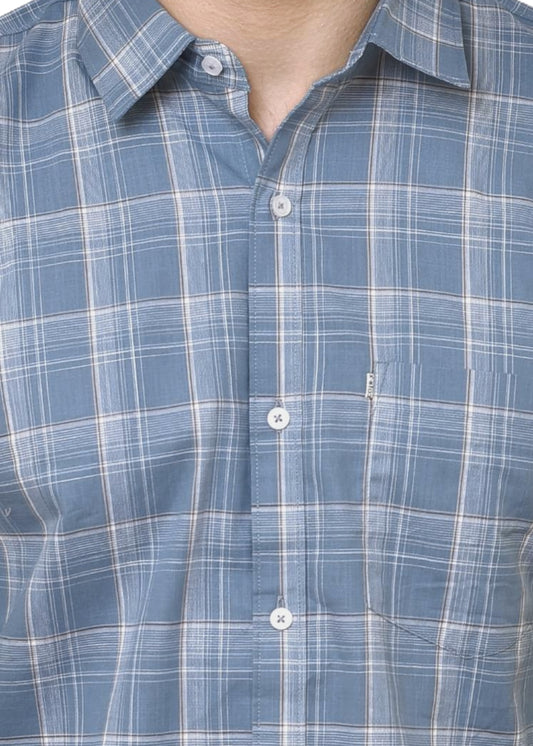 Men's Premium Yarn-Dyed Cotton Checks Shirt - Formal Business Wear