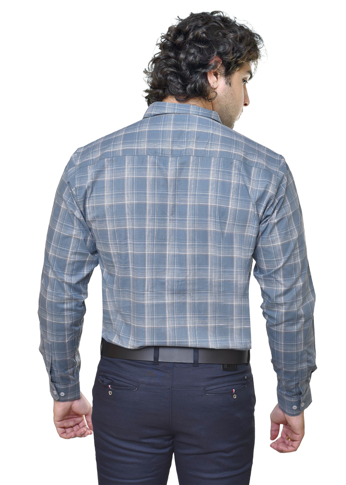 Men's Amsler Slub Premium Yarn-Dyed Cotton Checks Shirt - Formal Business Wear