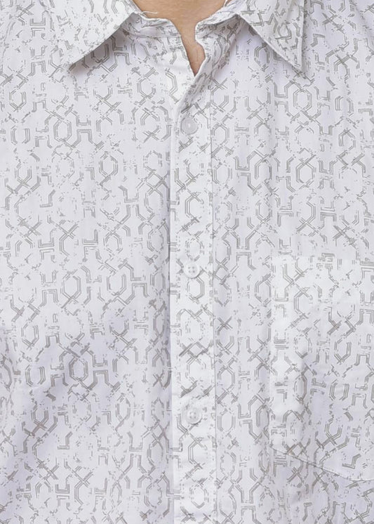 Printed Readymade Shirt for Men - Spykar Premium Cotton