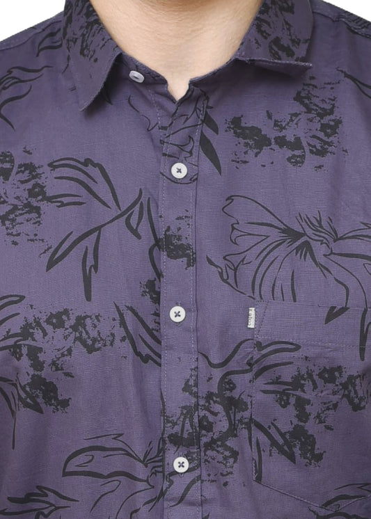 Linen Print 1 | Printed Shirt for Men - Cotton Blend