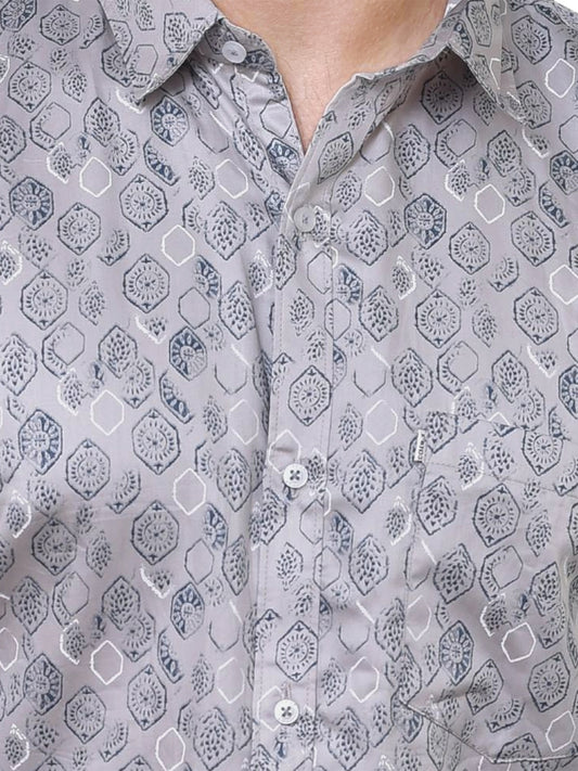 Premium Men's Satin Print Shirt - Luxury Readymade Formal Wear | CAFE-X