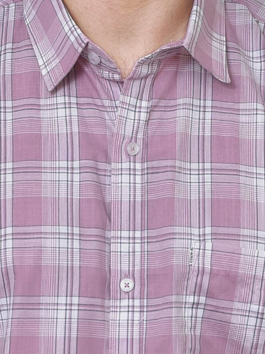 Men's Premium Cotton Checkered Shirt - No Shrink Comfortable Fit