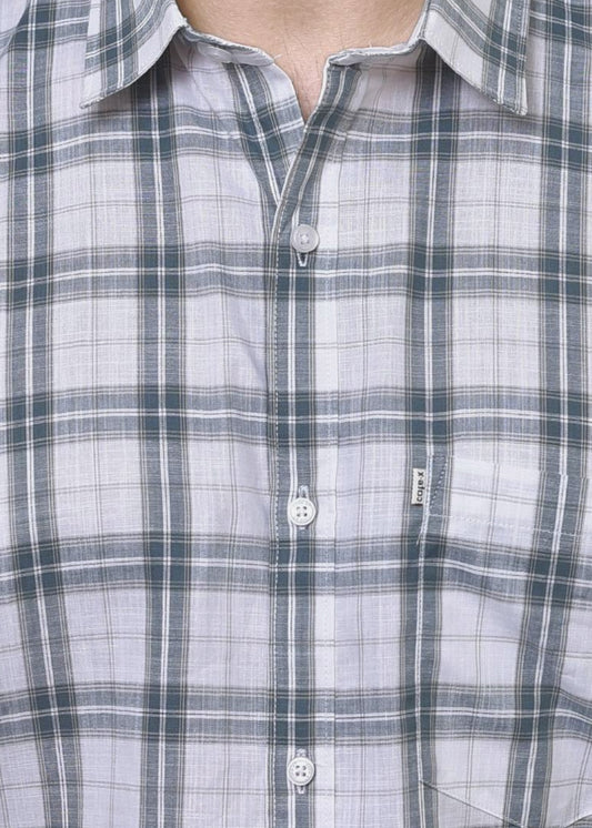 Premium Yarn Dyed Cotton Checks Shirt - No Shrinkage Men's Formal Wear | CAFE-X