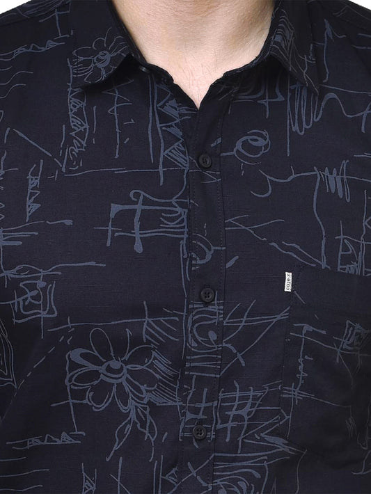Linen Print 3 | Printed Shirt for Men - Minimalist Cotton Blend