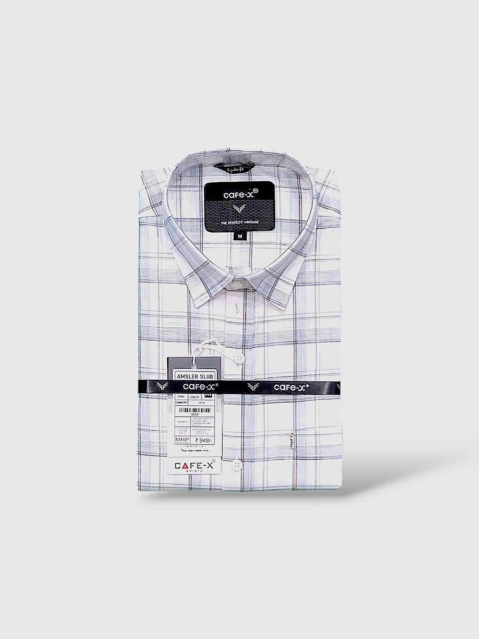 Men's Amsler Slub Premium Yarn-Dyed Cotton Checks Shirt - Formal Business Wear