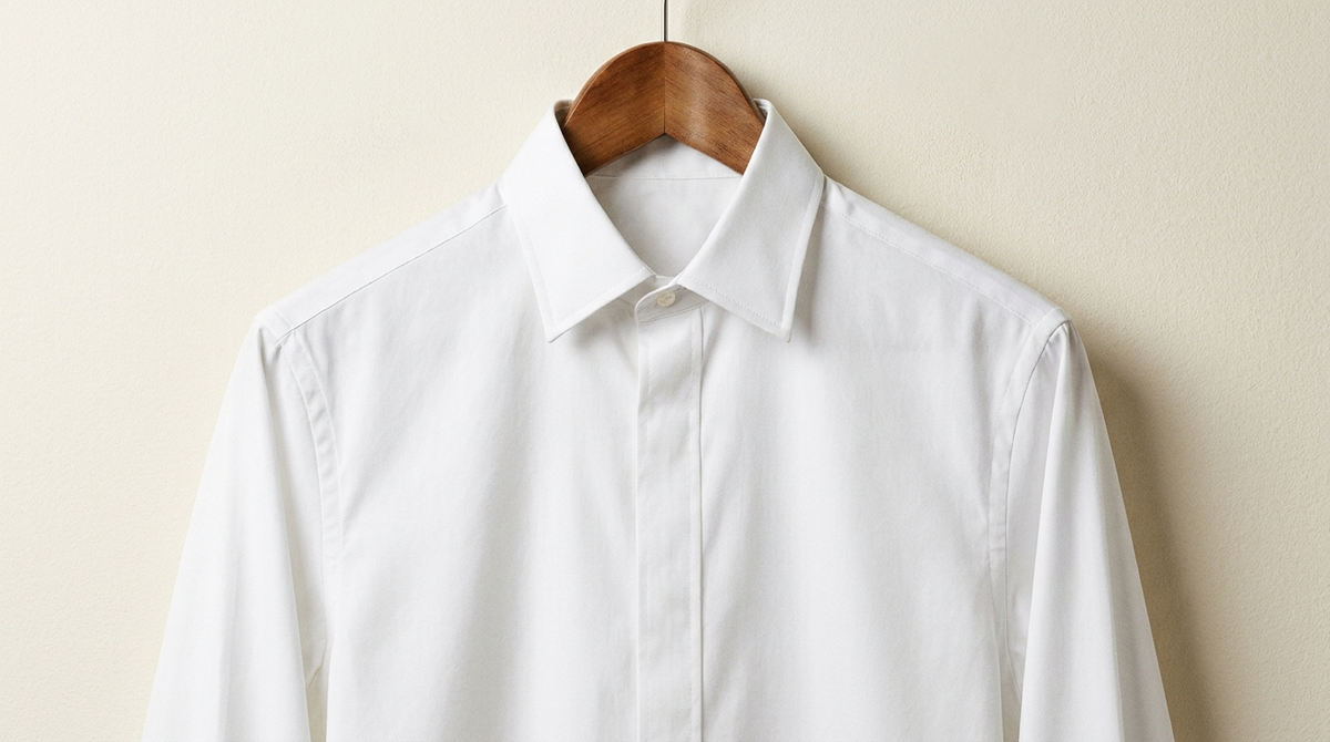 Wrinkle-free white dress shirt