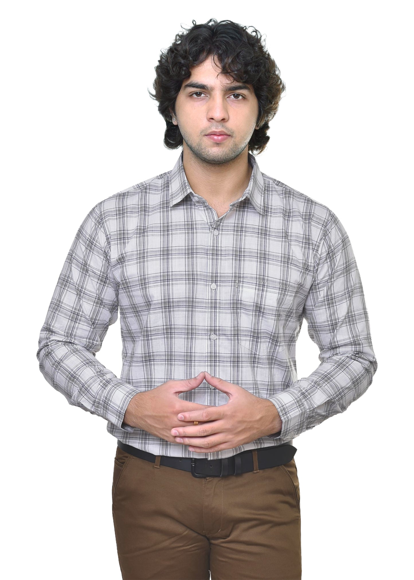 Men's Premium Cotton Checkered Shirt - AMSLER Collection | CAFE-X