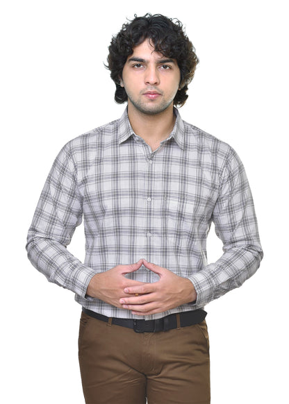 Men's Premium Cotton Checkered Shirt - AMSLER Collection | CAFE-X