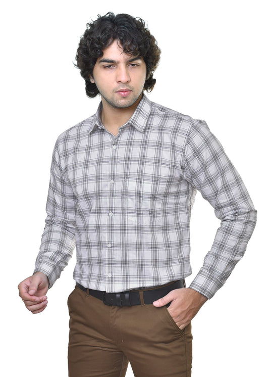 Men's Premium Cotton Checkered Shirt - AMSLER Collection | CAFE-X