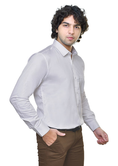 Premium Men's White Satin Shirt - Luxury Formal Wear for Suits & Blazers | CAFE-X