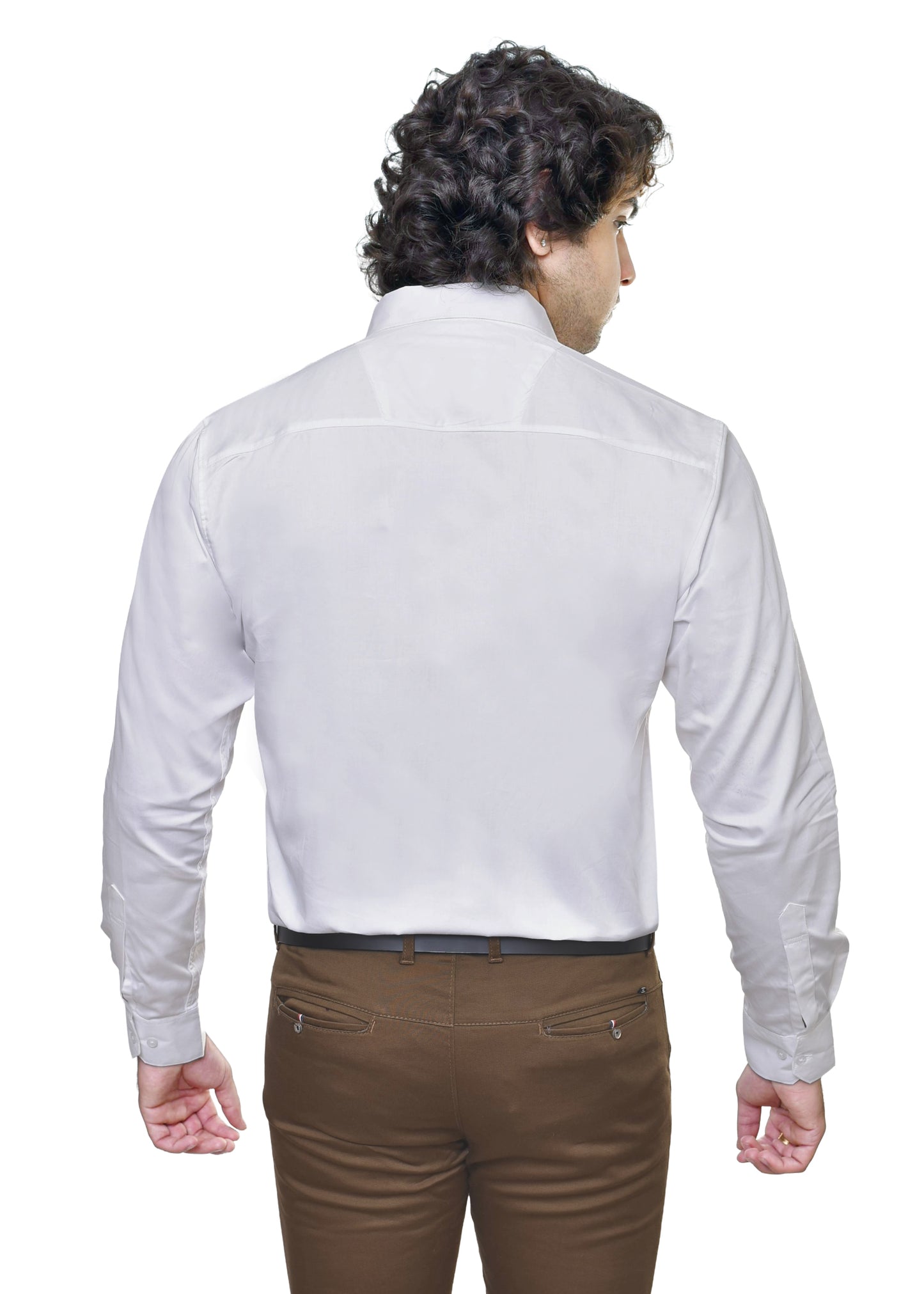 Premium Men's White Satin Shirt - Luxury Formal Wear for Suits & Blazers | CAFE-X