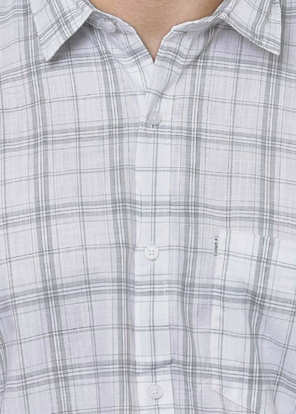 Men's Premium Cotton Checkered Shirt - AMSLER SLUB Collection | CAFE-X