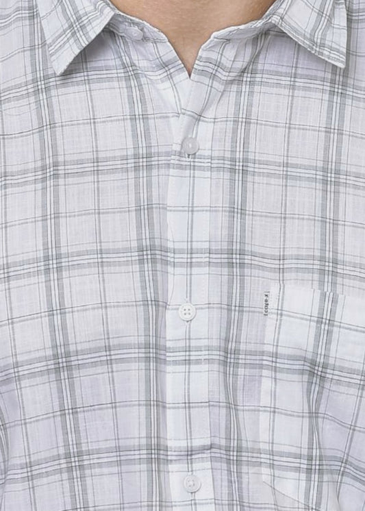 Men's Premium Cotton Checkered Shirt - AMSLER SLUB Collection | CAFE-X