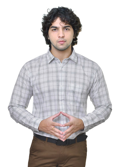 Men's Premium Cotton Checkered Shirt - AMSLER SLUB Collection | CAFE-X