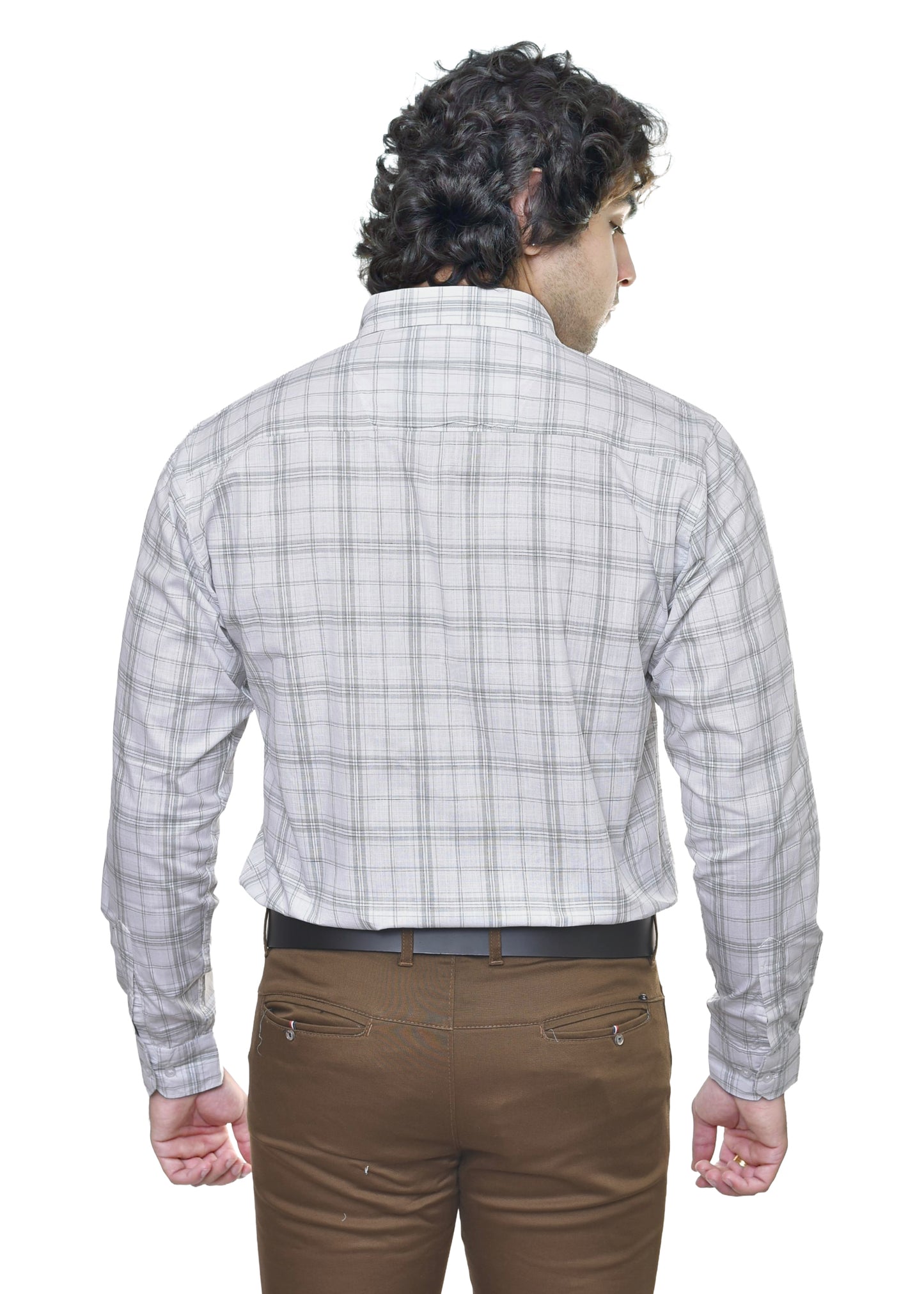 Men's Premium Cotton Checkered Shirt - AMSLER SLUB Collection | CAFE-X