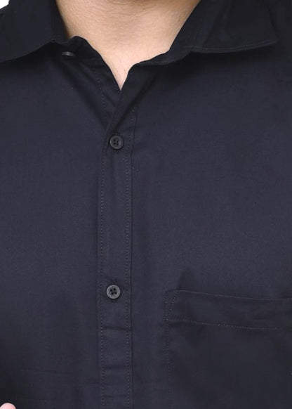 Premium Black Cotton Shirt - Classic Formal & Casual Wear