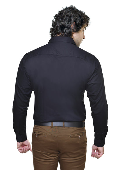 Premium Black Cotton Shirt - Classic Formal & Casual Wear