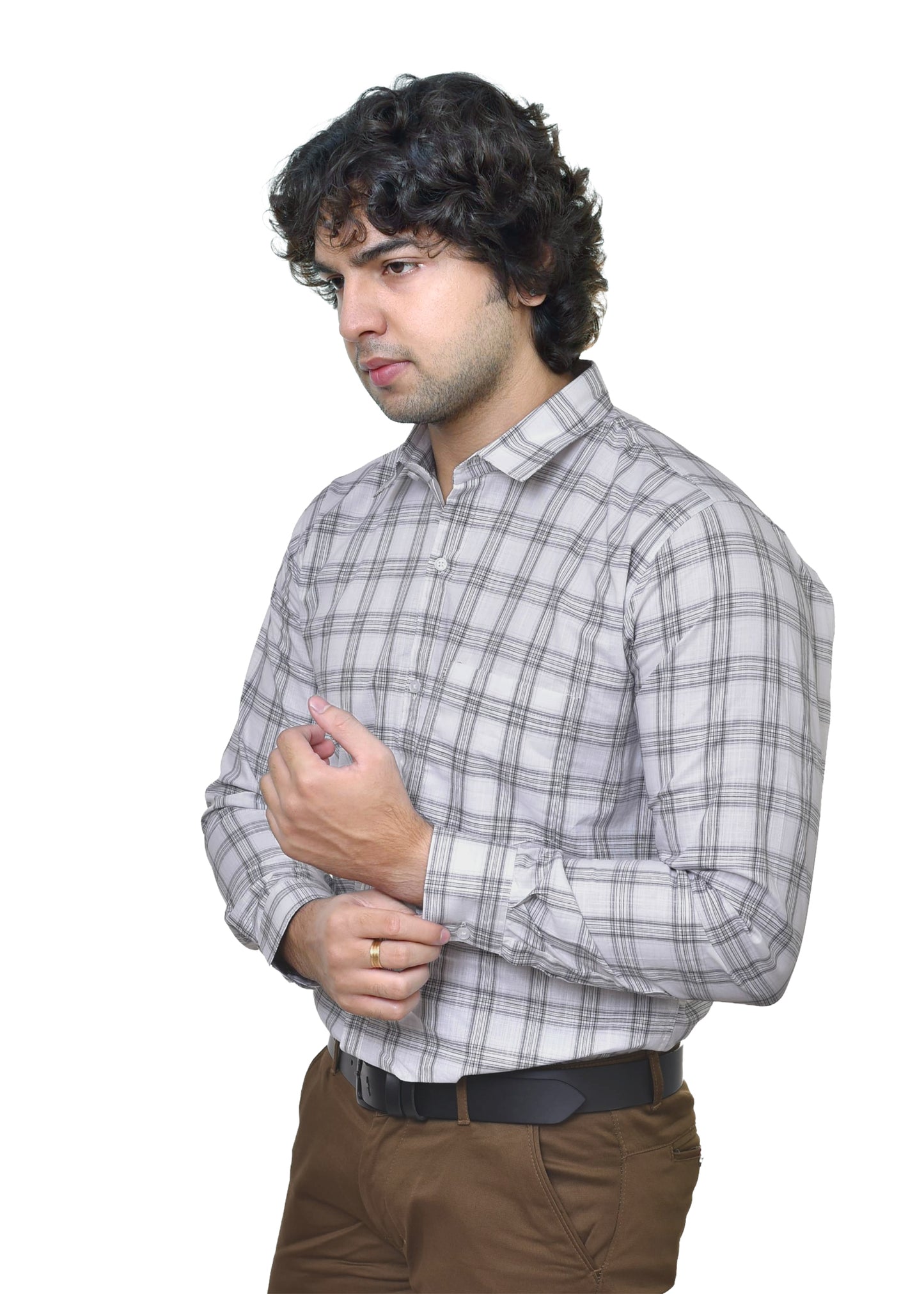 Men's Amsler Slub Premium Cotton Checks Shirt - Yarn Dyed Formal Wear