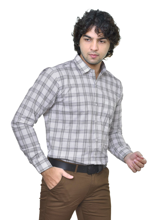 Men's Amsler Slub Premium Cotton Checks Shirt - Yarn Dyed Formal Wear