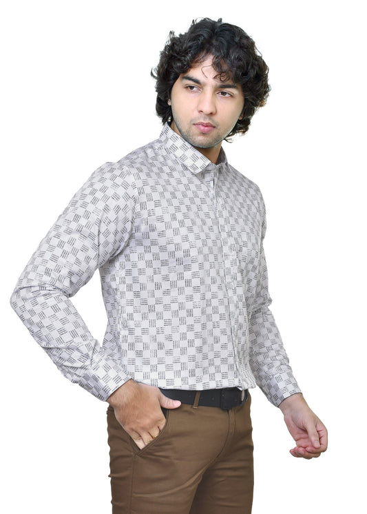 Elite Satin Print Shirt - Men's Designer Fashion | CAFE-X