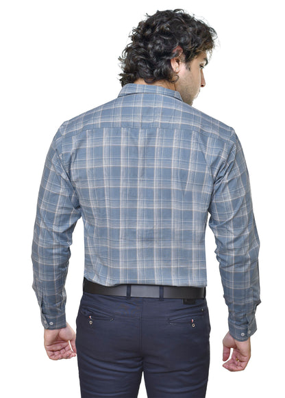 Men's Amsler Slub Premium Yarn-Dyed Cotton Checks Shirt - Formal Business Wear