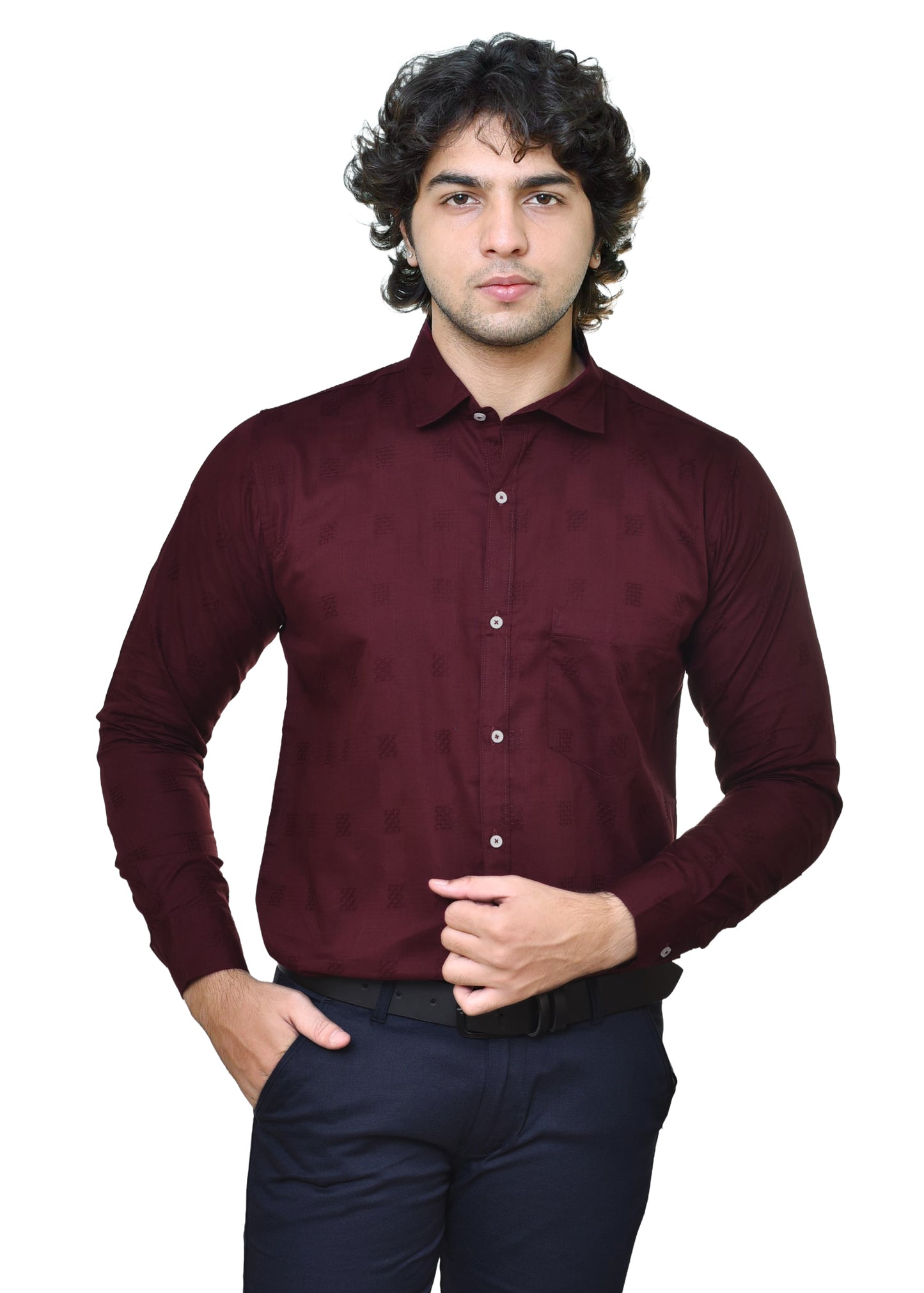 Premium Dobby Fabric Party Wear Shirt for Men - Comfortable Smart Casual Trending Fashion