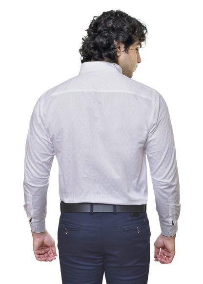 Premium White Dobby Shirt - Men's Textured Formal Wear | CAFE-X Collection