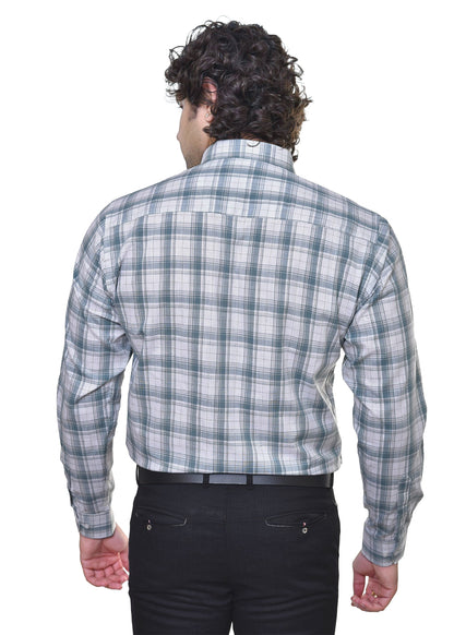 Men's Premium Cotton Checkered Shirt - No Shrink Comfortable Fit