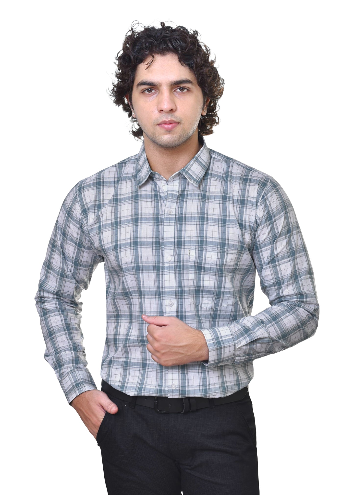 Men's Premium Cotton Checkered Shirt - No Shrink Comfortable Fit