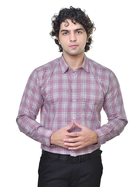 Men's Premium Cotton Checkered Shirt - No Shrink Comfortable Fit