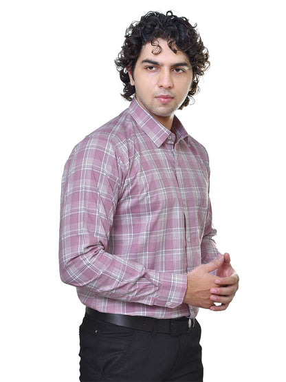 Men's Premium Cotton Checkered Shirt - No Shrink Comfortable Fit