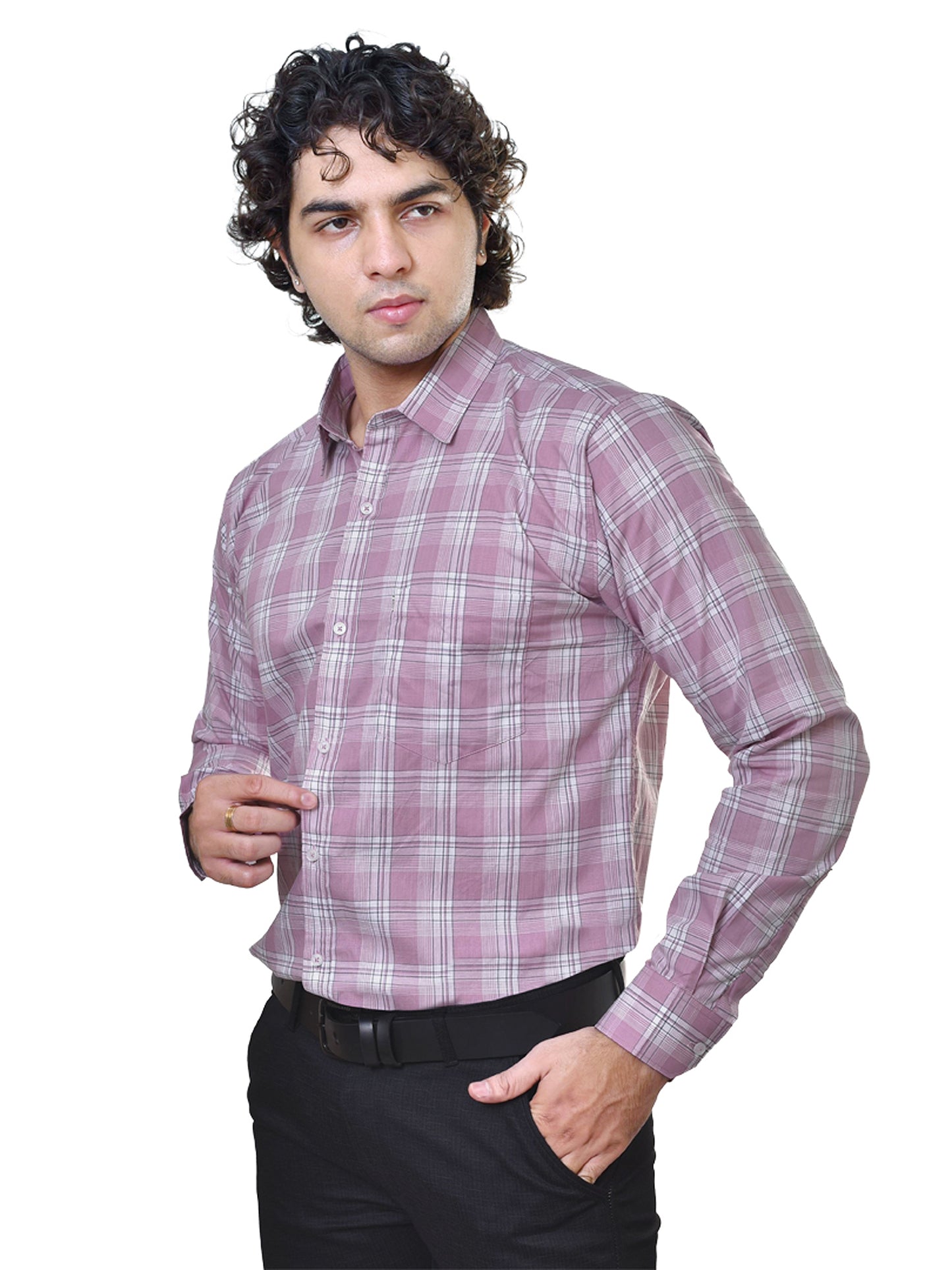 Men's Premium Cotton Checkered Shirt - No Shrink Comfortable Fit