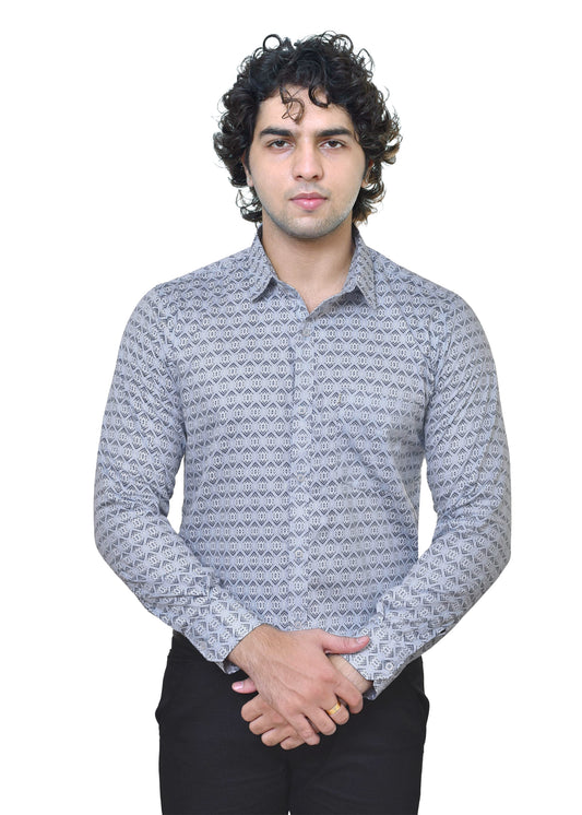 Premium Readymade Satin Print Shirt for Men - Stylish Casual Wear India