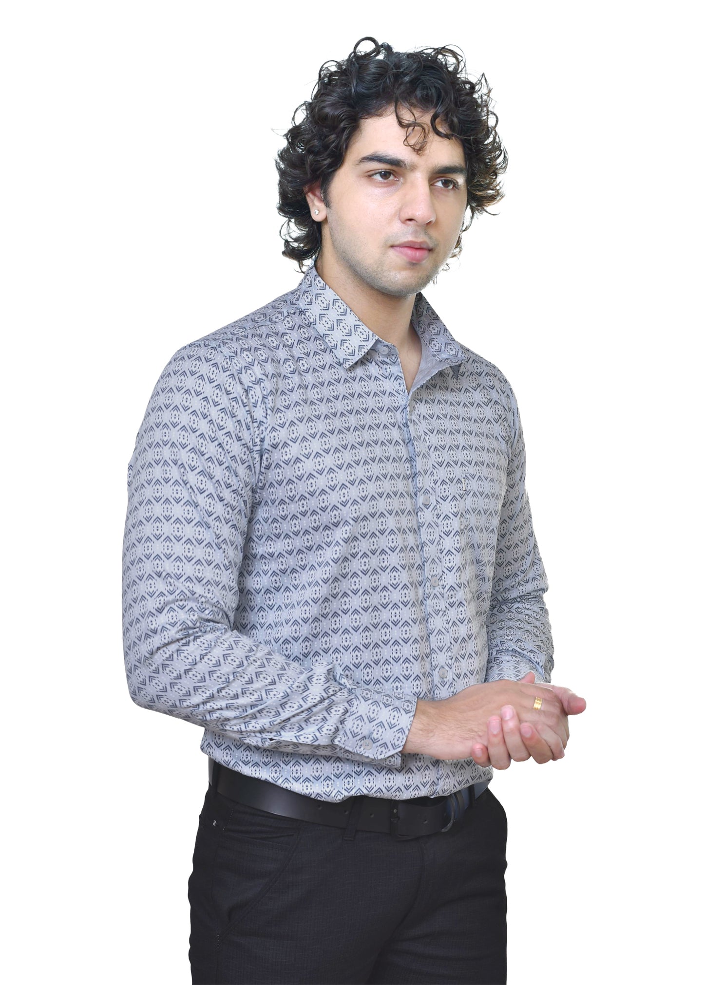 Premium Readymade Satin Print Shirt for Men - Stylish Casual Wear India