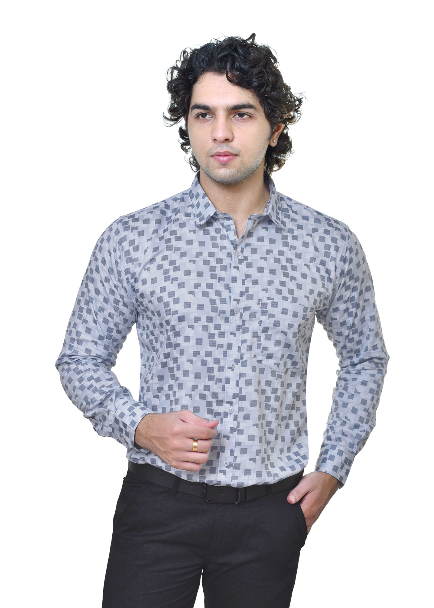 Premium Readymade Satin Print Shirt for Men - Stylish Casual Wear India