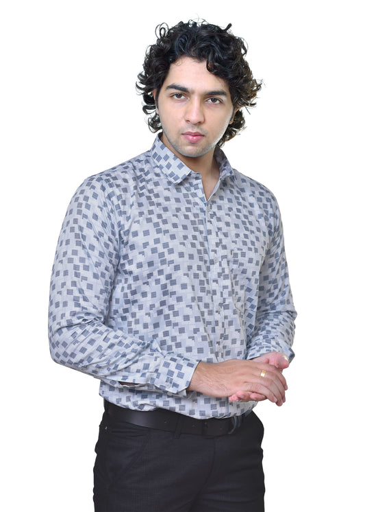 Premium Readymade Satin Print Shirt for Men - Stylish Casual Wear India