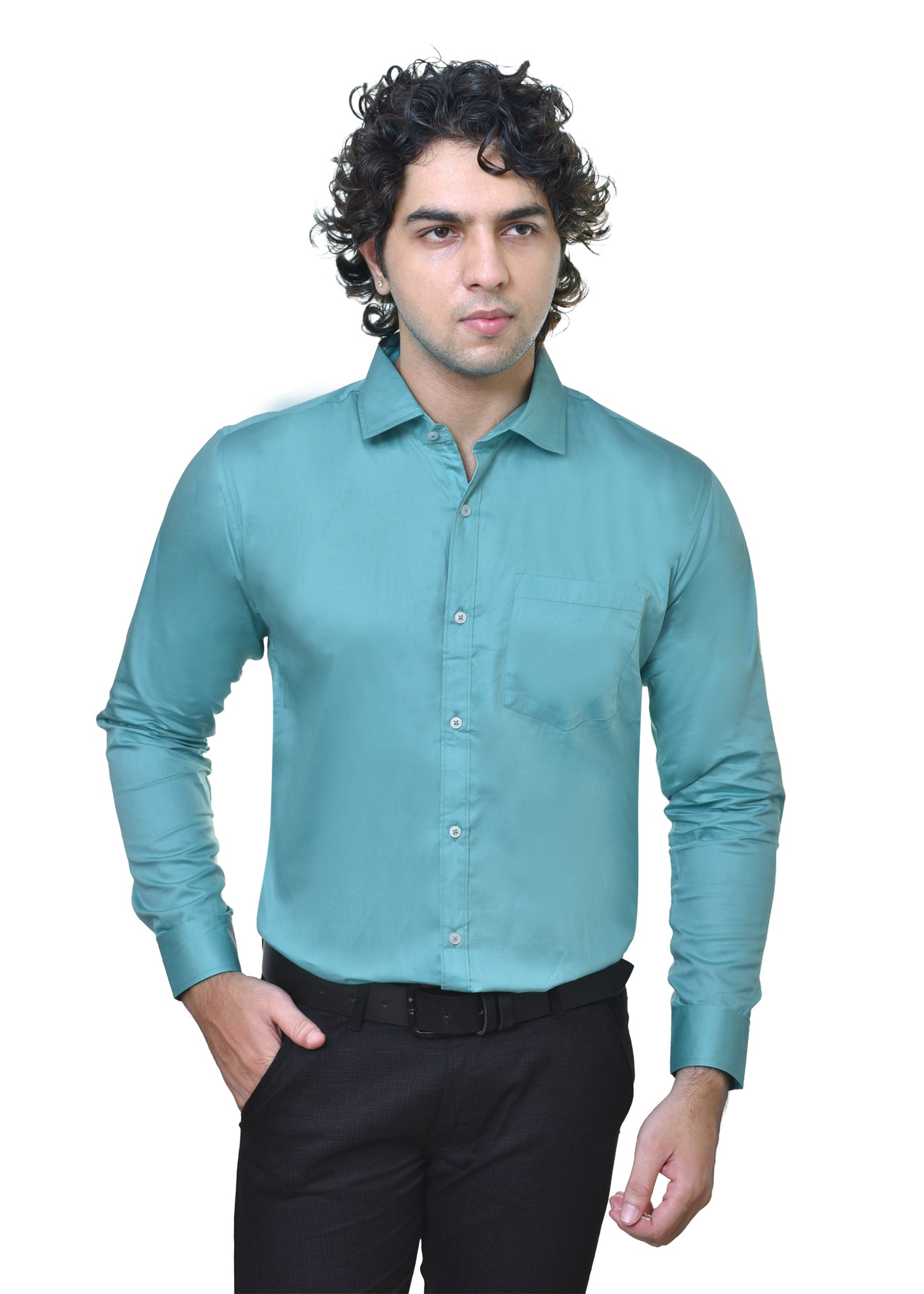 Men's Premium Plain Satin Shirt - Luxurious Formal Wear