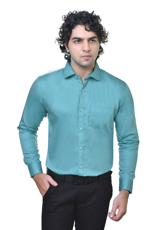 Men's Premium Plain Satin Shirt - Luxurious Formal Wear