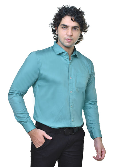 Men's Premium Plain Satin Shirt - Luxurious Formal Wear