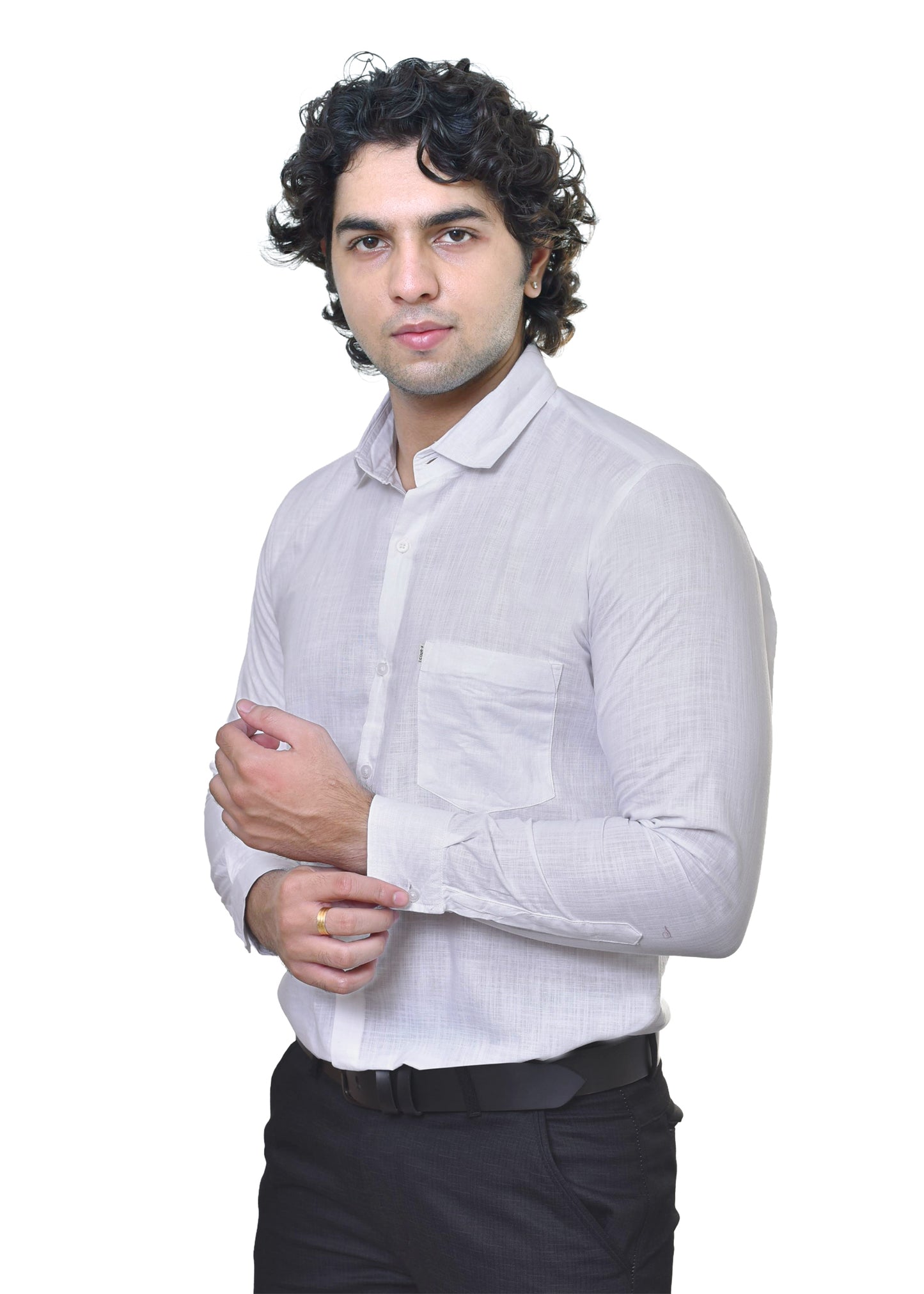 Premium Men's White Linen Shirt - 100% Natural Cotton Blend | CAFE-X