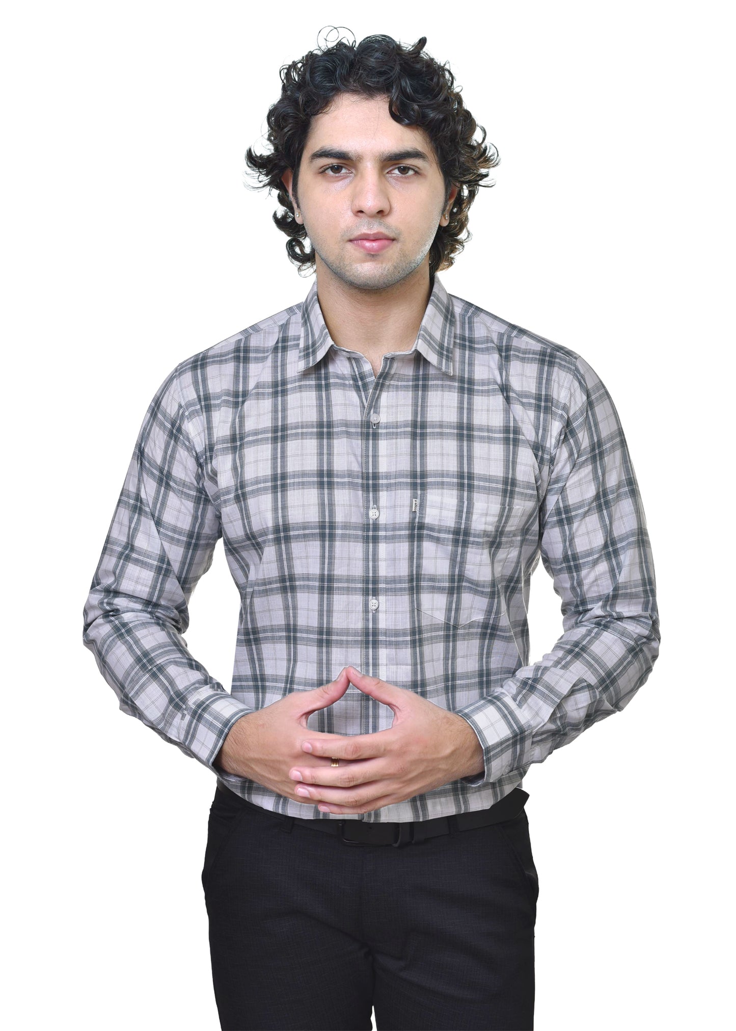 Premium Yarn Dyed Cotton Checks Shirt - No Shrinkage Men's Formal Wear | CAFE-X