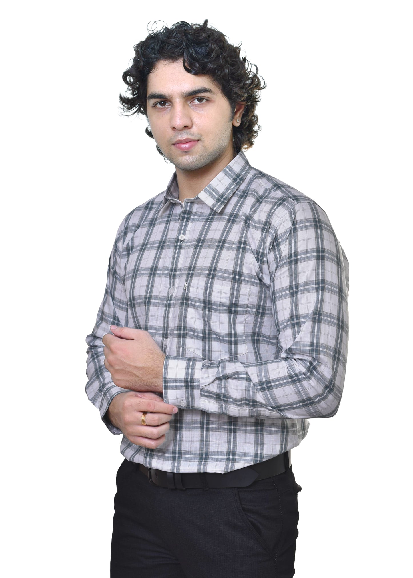 Premium Yarn Dyed Cotton Checks Shirt - No Shrinkage Men's Formal Wear | CAFE-X