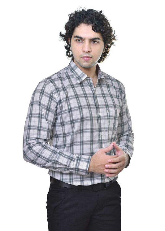 Premium Yarn Dyed Cotton Checks Shirt - No Shrinkage Men's Formal Wear | CAFE-X