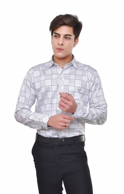Premium Men's Satin Printed Shirt - Designer Pattern Formal Wear | CAFE-X