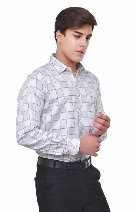 Premium Men's Satin Printed Shirt - Designer Pattern Formal Wear | CAFE-X