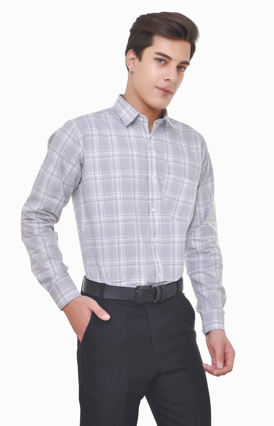 Men's Cotton Check Shirt - AMSLER SLUB 11