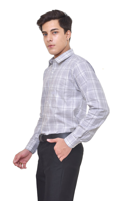 Men's Cotton Check Shirt - AMSLER SLUB 11